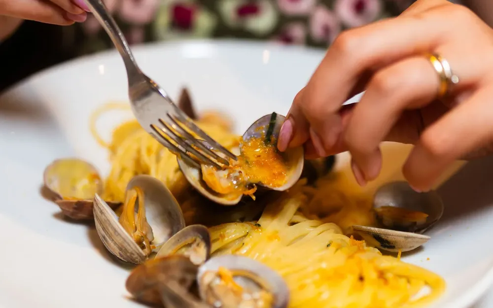 Vongole appena aperte